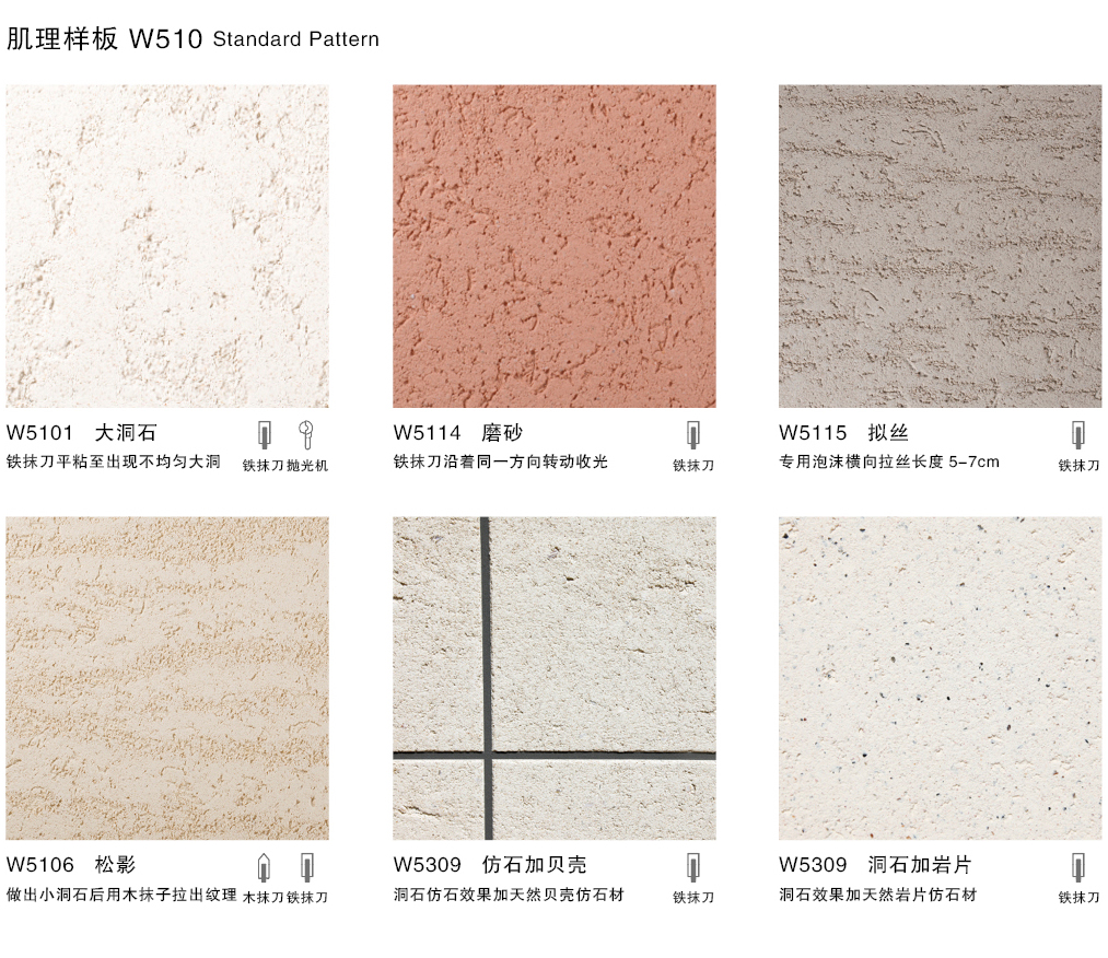 泰斯特普爾多灰泥外墻W510系列產品肌理